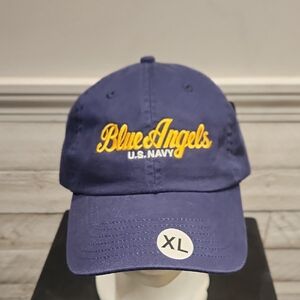 NWT ML Caps U.S. Navy Blue Angels  Sz XL Adjustable Hat 100% Cotton